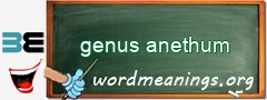 WordMeaning blackboard for genus anethum